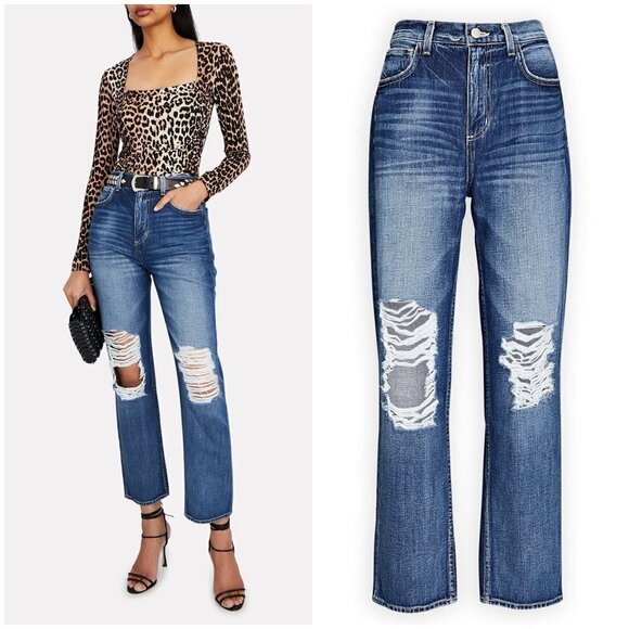 💕L'AGENCE💕 Ezra Ultra High Rise Relaxed Stovepipe Jeans ~ Newberry Blue 27 NWT - Picture 4 of 16